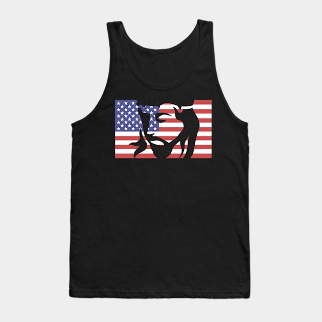 United States Flag & Jesus Christ Tank Top by MeatMan